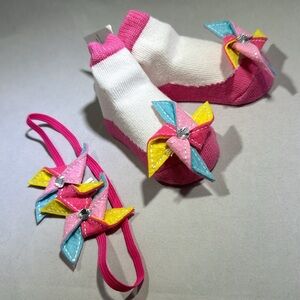 NWT Baby Pinwheel Socks & Headband Set - O/S